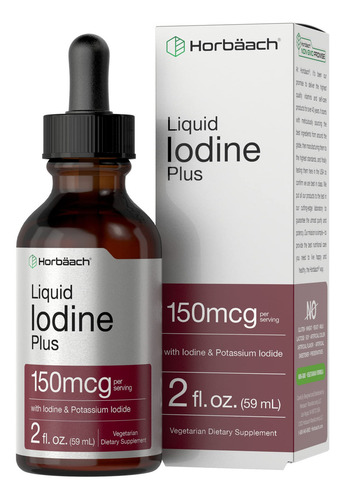 Suplemento de solución de yodo líquido Horbaach 150 mcg 60 ml