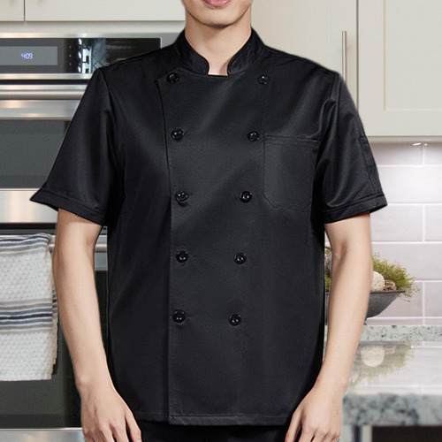 Abrigo De Chef Chaqueta De Chef Camisa Top De Manga Corta,