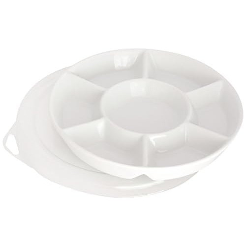 Porcelain Palette 7 Well Round With Plastic Cover