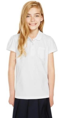Imagen 3 de 4 de Camiseta Tipo Polo Blanca Para Mujer Y Hombre