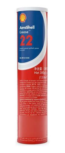 Grasa Sintetica Aeronaves Aeroshell Grease 22  Tubo 380 Grs.