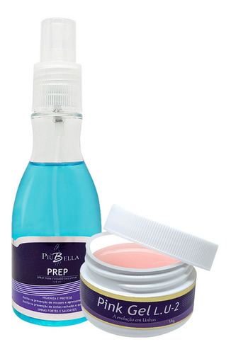 Kit Pink Gel Lu2 E Prep Higienizador Produtos Unhas Piubella