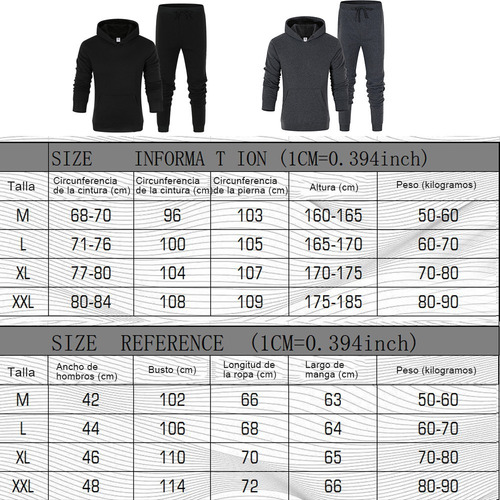 Imagen 2 de 5 de Conjunto Deportivo Pants Y Sudadera Hombres Capucha Y Cierre