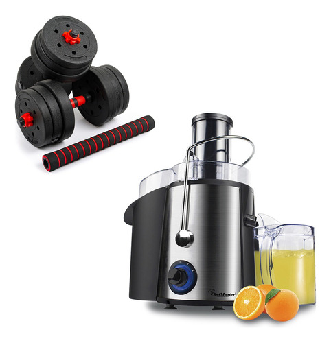 Combo: Extractor De Jugos 850 Watts + Mancuernas Pesas 20kg