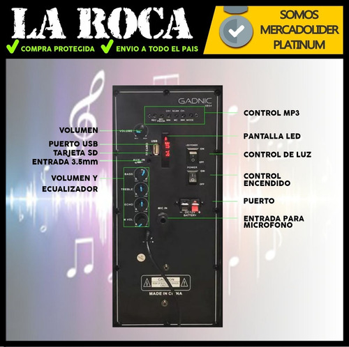 Bafle Potenciado 12 3500w Bluetooth Usb Sd Bateria Led Cuota
