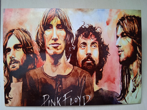 Quadro Pink Floyd - 20cm X 28 Cm - Mdf, Com Fita Dupla Face