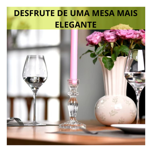 Castiçal Candelabro Cristal Translucido Transparente Vidro