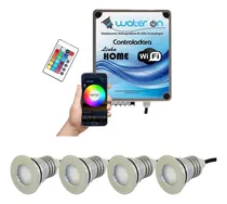 Comprar Kit Iluminação Piscina 4 Refletores 12w Led + Wifi Plus