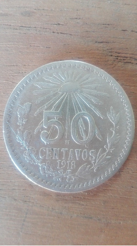 50 Centavos 1918 27 Mm Fecha Clave Ley 800