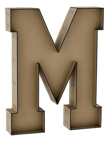Letra Caixa Grande M Mdf 80cm De Altura Decoração Festa