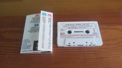 Baglietto Garré - En Vivo Teatro Opera - Cassette (nuevo)