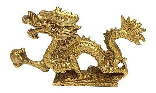 Fenghsui Chino Dragón Mágico Y Escultura Noble Cobre Dragón 