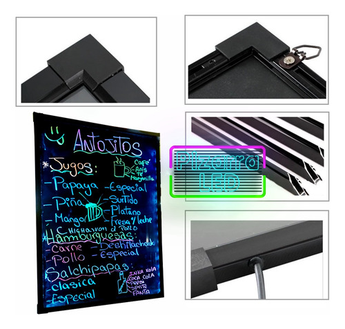 Pizarra Led 30x40 + Una Caja De 8 Plumones De Regalo!