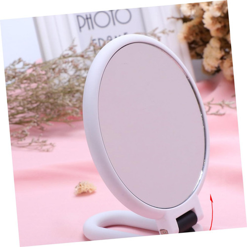 Espejo De Maquillaje Doble Cara 5x Plegable Compacto Blanco