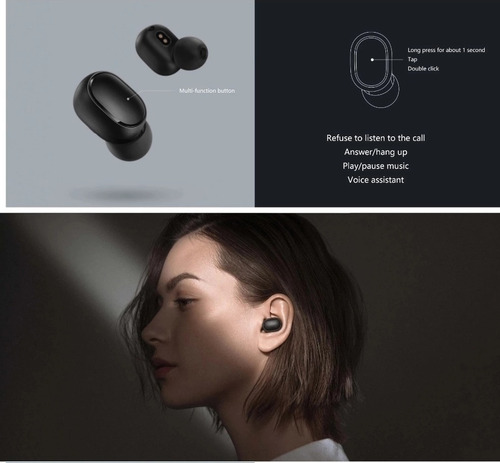 Auriculares in-ear inalámbricos Xiaomi Redmi AirDots TWSEJ04LS negro