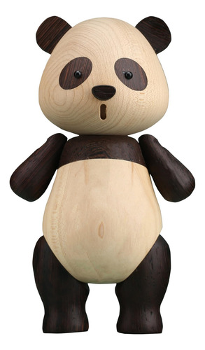 Suruim Adorable Estatua De Panda De Madera Maciza Creativa L