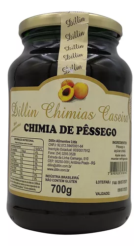 Chimia de Pêssego 550g - Vitrine . Alimento de Origem