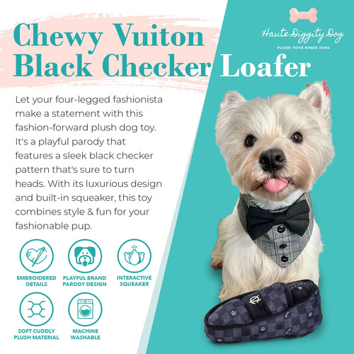 Peluche Para Perro Zapato Chirriante Negro Azul Chewy Vuiton
