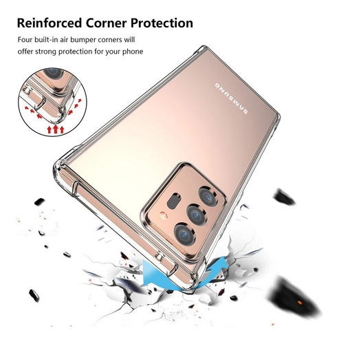 Imagen 5 de 8 de Carcasa Para Samsung Note 20 Ultra Transparente Reforzada