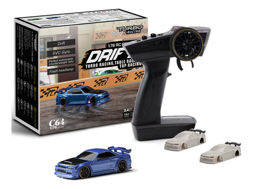 Flycolor Turbo Racing - Coche Rc Drift A Escala 1:76 Con Gyr