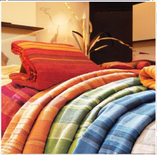 Imagen 3 de 3 de Manta Rustica Hindu Algodon 100% 220x240, 2 1/2 Plaza