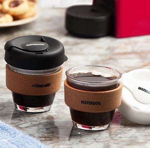 Imagen 5 de 5 de Vaso Taza Doble Vidrio Waterdog Espresso 230ml Cafe
