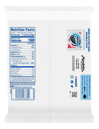 Imagen 3 de 3 de Galletas Oreo Gluten Free 376grs Importado