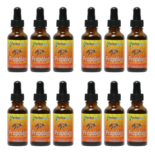 Pack 12 Piezas De Propóleo Puro En Gotero 40 Ml C/u Yerbatex