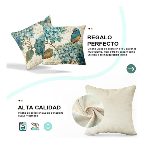 Fundas Cojines Almohada Decorativos Lino Algodón 4pcs 45cm Arboles