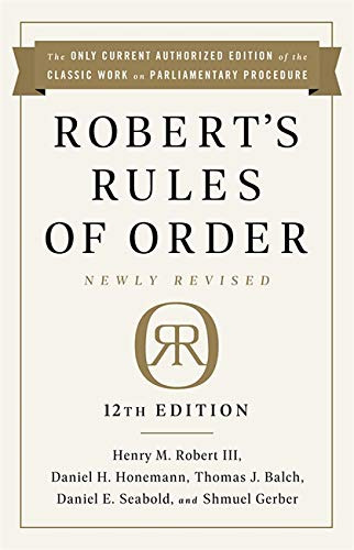 Reglas De Orden De Robert Recientemente Revisadas, 12 Edicin