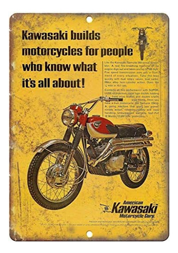 Kawasaki Motorcycle Corp Tin Wall Sign The Art Iron Pai...