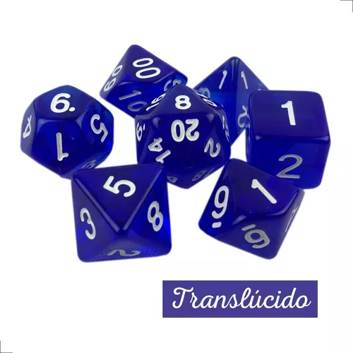 Kit de Dados de Tabuleiro RPG 7 unidades Set Jogos D&d D4 D6 D8 D10 D12 D20