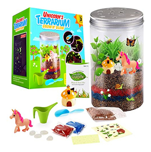 Exbepe Kit De Terrario De Unicornio Para Niños Stem Scie