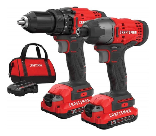 Taladro Inalámbrico Y Llave De Impacto Craftsman Rojo, Negro