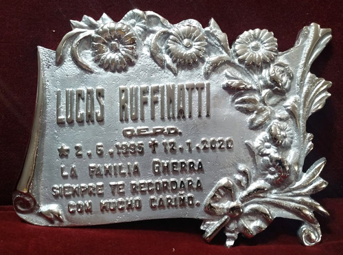 Placa Recordatoria Cementerio 29x22 Fundicion Bronce Flores