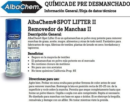 Imagen 2 de 4 de Potente Spray Removedor De Manchas Spot Lifter Ii