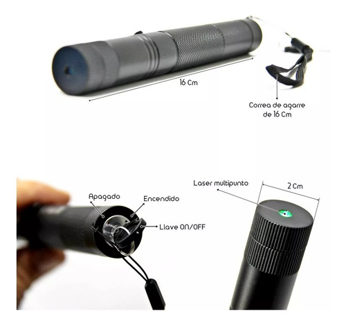 Puntero Laser Green Bateria Recargable Y Cargador Usb Verde