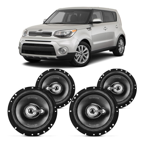 Falante Kia Soul 2009 A 2011 Bravox 240w Rms Automotivo Kit