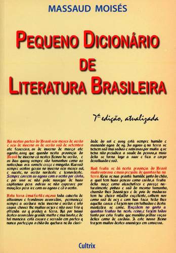 Pequeno Dicionário De Literatura Brasileira, De Moisés, Massaud. Editora Cultrix Em Português