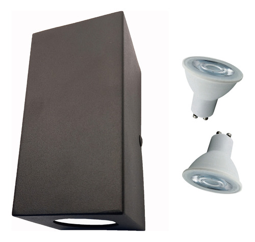 Aplique Pared Exterior Bidirecciona Pack X3 + Lamparas Led