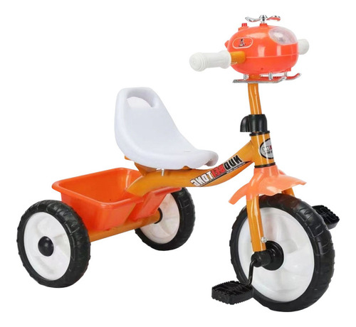Triciclo Infantil Economico Para Niños Helicoptero A8740 Color Naranja Claro