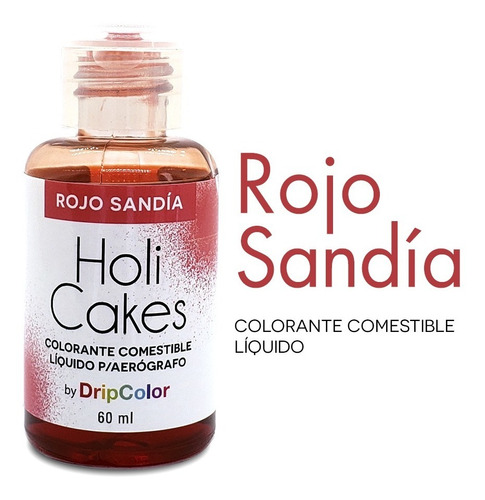 Colorante Liquido Aerógrafo Rojo Sandia Holi Cakes 60ml 