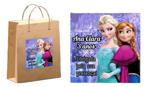 Rótulo Adesivo Sacola Frozen 10 Unidades 