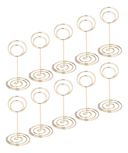 Photo Holder 10pcs Table Number Round Base Electroplating