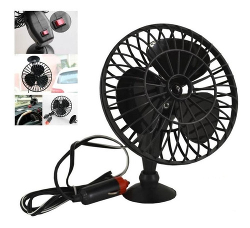 Imagem 1 de 5 de Ventilador Automotivo Com Ventosa Na Base 12v Carro Caminhao