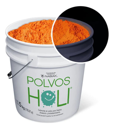 Cubeta Polvo Holi 5kg Colores Neon Glow Carreras Evento 1pz 