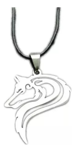 Nuevo Collar Piel Lobo Wolf Plata Ley 925 C909 Hombre Líder