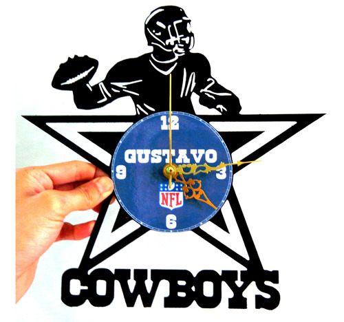 Reloj En Disco De Vinilo Lp / Cowboys, Dallas, Nfl, Logo