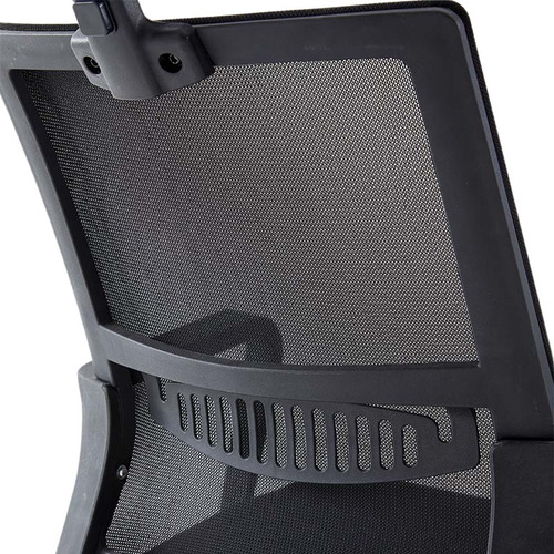 Silla de escritorio Su Ferretería Online 294H ergonómica negra con tapizado de cuero sintético