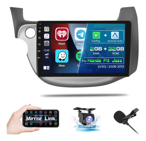 Estéreo Para Honda Jazz 2008-2013 2+32g Android Carplay